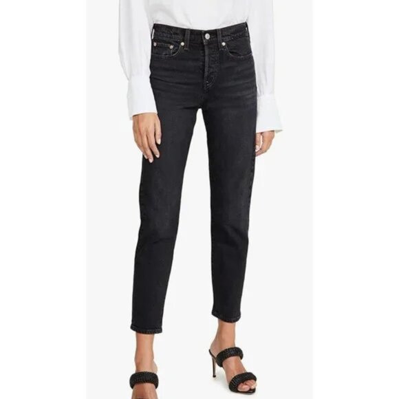 Levi's Wedgie High-Rise Skinny Fit Jeans Cotton Dark Wash Button Fly Size 29 - Picture 1 of 11